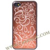 Floral Design Metal Hard Case Cover for iPhone 4(Brown)