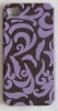 Floral pattern leather skin cover protective leather hard cover for iPhone 4