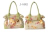 Floral printed canvas ladies handbag champagne attractive and beautiful