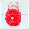 Flower Crystal  Satin red ladies Evening Bag