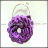 Flower Crystal purple Satin Evening Bag