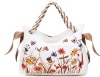 Flower PU tote bag