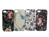 Flower Pattern Mobile Phone Leather Skin Hard Case For iPhone 4