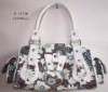 Flower Printing Leather Tote