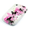 Flower Tpu Back Case For Blackberry 8520 Curve Pink Butterfly