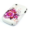 Flower Tpu Case For Blackberry 8520 Curve Hot pink flower