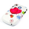 Flower Tpu Case For Blackberry 8520 Curve Red Heart