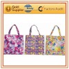 Flower canvas beach tote bag