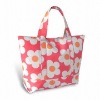 Flower print polyester beach bag