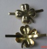 Flower shaped metal label for handbag