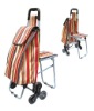 Foldable Shopping Trolley With Stool