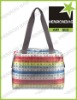Foldable Stripe Lady's Shopping Tote Bag