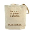 Foldable canvas shopping bag
