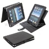 Folding Check Pattern Rotatable Design PU Leather Back Cover Case for iPad 2 with Stand