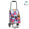 Folding Grocery Shopping Trolley Cart With Colorful Blossom