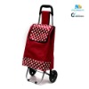 Folding Shopping Cart In White Polka Dot