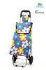 Folding Shopping Trolley Cart With Colorful Blossom