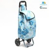 Folding Wheeled Trolley Bags With Colorful Blossom