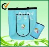 Folding pencil case bag with snap button fold up shopping bag