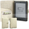 Folio style Frosted fabrics PU leather case for New Kindle 4--hot selling!!