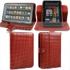 Folio style Mosaic grain PU leather case for Amazon Kindle Fire sleeve--hot selling!!