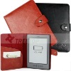 Folio style genuine leather case for Amazon New kindle 4 case--hot selling!!