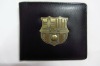 Football Team Metal Logo PU Leather Wallet