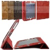 For Apple iPad 2 newest real leather smart cover,hot selling smart cover