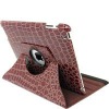 For Apple ipad 2 360 rotating crocodile line PU leather case cover