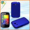 For HTC Pico blue color rubberized snap on rear hard crystal case