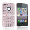 For Iphone 4 Stylish PC Mesh Hard Back Case (Pink)