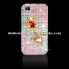 For Iphone 4G Pink Turtle Crystal Rhinestone Back Cover