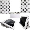 For Samsung Galaxy Tab 10.1 P7510 P7500 Flip Leather Case Polka Dots Pattern (White with black dots)