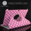 For Samsung Galaxy Tab 8.9 P7300 P7310 Rotary Leather Case with Polka Dots