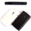 For Sony Ericsson X10i carbon fiber leather case
