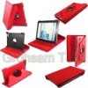 For Tablet Samsung Galaxy Tab 7.7 P6800 Rotatable Leather Case Red Color