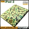 For case iPad 2 camouflage PU leahter case with holder