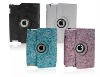 For iPad 2 360 Degree Rotating Stand Smart Leather Case with Embossed Flowers