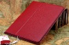 For iPad 2 genuine leather case elegant Red color with folio design