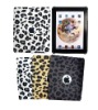 For iPad back cover leather in Leopard pattern
