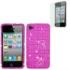 For iPhone 4 4S pink bling case
