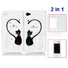 For iPhone 4 Accessories Lovers Couple Case With Pet Cats Pattern
