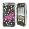 For iPhone 4 Case Shiny Dancing Butterfly Diamond Front and Back Cover Case