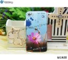 For iPhone 4 Flower Case, Plastic Hard Case Cartoon Printing Case with Retail Packing, Luxury Diamond Case for iPhone 4