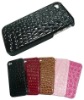 For iPhone 4 hard leather case in smooth, stylish crocodile skin