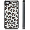For iPhone 4S Chrome Edge Leopard Back Mobile Case