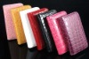 For iPhone 4s 4 Wallet Croco Skin with Card Holder Leather Case