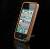For iPhone4 4S Orange TPU Bumper with Metal Buttons