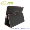 For ipad 2 leather case black with stand