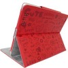 For ipad 2 leather case with stand/ red color